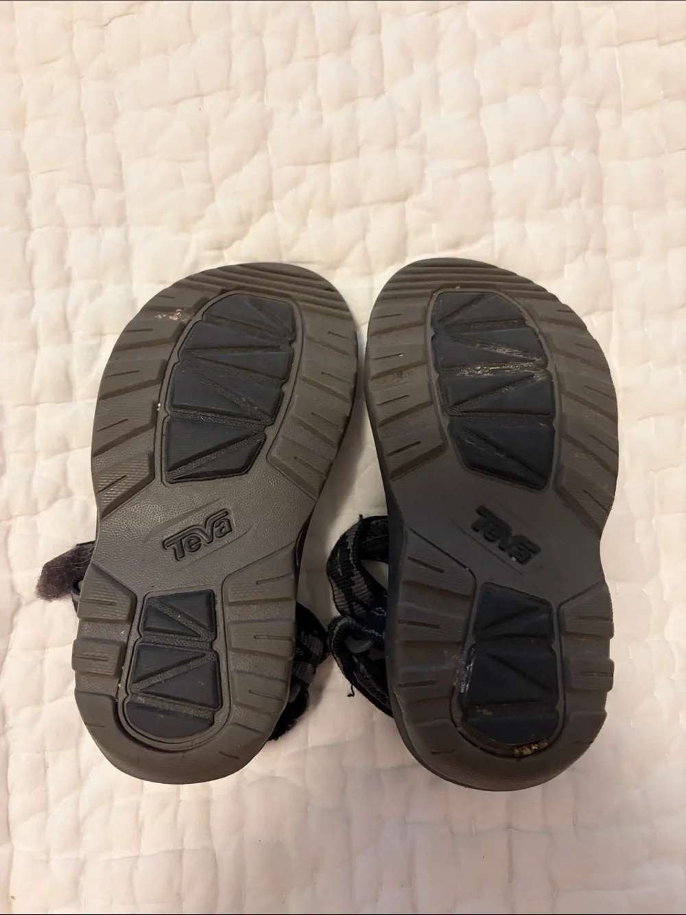 Teva Kids Black Gray Patterned Sport Sandals